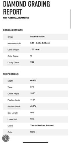 Tiffany Co Setting Platinum 1.03ct Round G VS2 Diamond Platinum Engagement Ring - Image 7