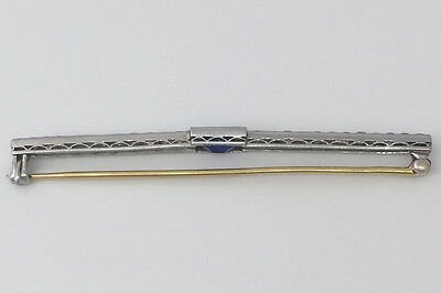Antique TIFFANY & CO Bar Pin Diamond Sapphire Platinum - Image 4
