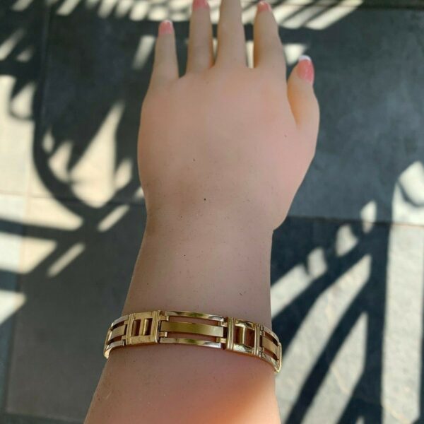 14 Karat Two-Tone Gold Chain Bracelet - Image 3
