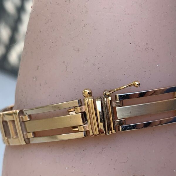 14 Karat Two-Tone Gold Chain Bracelet - Image 6