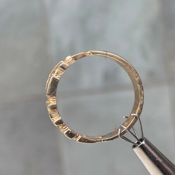 Gold Nugget Ring 14 Karat Yellow Gold - Image 3