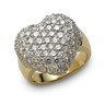 Puffed paved heart ring: diamond 3.17 tcw , G-H, VS-SI, 18k YG and WG