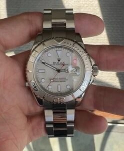Rolex 2005 Yacht-Master 40mm Platinum Bezel Steel Watch 16622