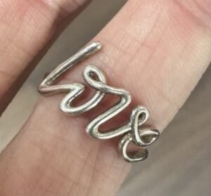 Tiffany & Co. Paloma's Graffiti Love Sterling Silver Ring, Size 7