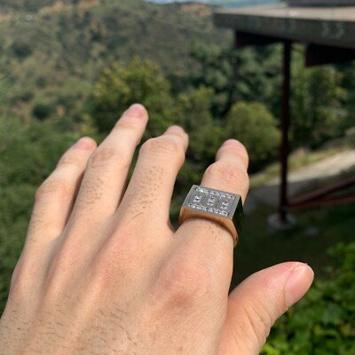 1.42 Carat Diamond Ring/Band, 14 Karat, 1980s Ben Dannie Original Design - Image 3