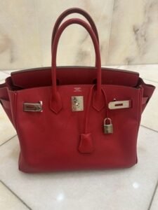 Hermes Birkin 30 Rouge Red Epsom Palladium Hardware
