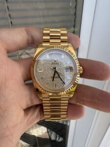 2023 Rolex Day-Date 228238 18K YG President Diamond Pave Dial 40mm Box Papers