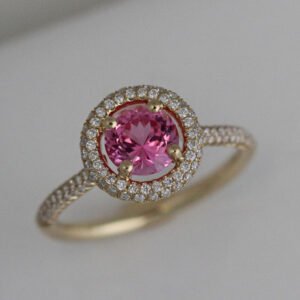 1.25 Ct Natural Fancy Pink Sapphire & Diamond Ring GIA!