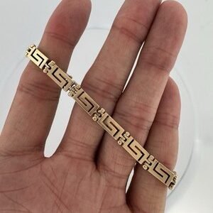 ✨ 14k White & Yellow Gold Reversible Bracelet – 7.5” – 17.3g ✨ Pur168