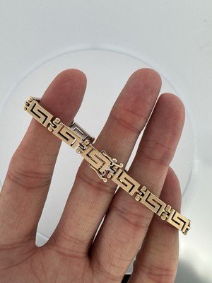 ✨ 14k White & Yellow Gold Reversible Bracelet – 7.5” – 17.3g ✨ Pur168 - Image 2