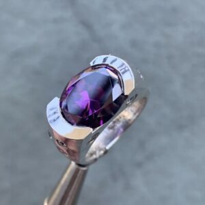 Oval Cut Purple Gemstone Ring, 2.8 Carat TW, Ben Dannie Original Design