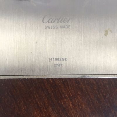 CARTIER Stainless Steel TRAVEL DESK CLOCK WITH ALARM and Wood Detail - Image 3