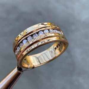 0.70 Carat TW Diamond Pave Ring, 10 Karat, Vintage Ben Dannie Original Design