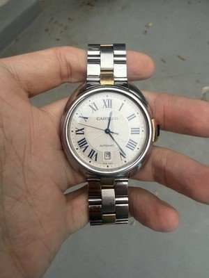 Cartier Clé de Cartier 40mm Two-Tone 18k Pink Gold Steel Watch W2CL0002 Ref 3850
