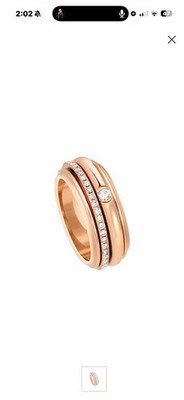 PIAGET Possession Ladies Rose Gold Rose Gold Diamond Ring, Size 52 $8k Msrp