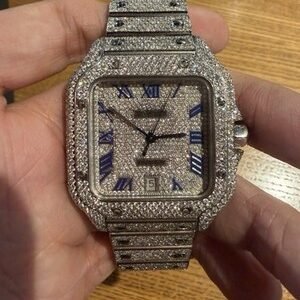 Cartier Santos de Cartier Large WSSA0018 Ref 4072 Custom Diamond Pave