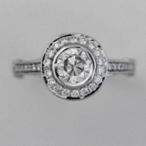Diamond Halo Engagement Ring Set In Platinum - 1.90+ CTW Natural Round