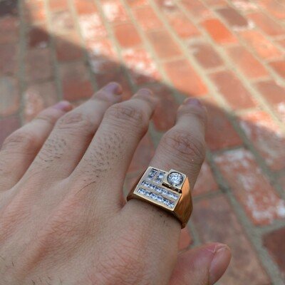 1.33 CTW Diamond Ring/Band , 14 K - 1980's Ben Dannie Original Design - Image 2