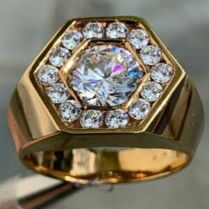 3.5 Carat TW Mens Diamond Ring / Wedding Ring / Band , 14k Gold Heavy