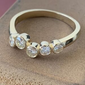 0.75 Apprx Carat Round Diamond Ring Band 14k Yellow Gold, Ben Dannie