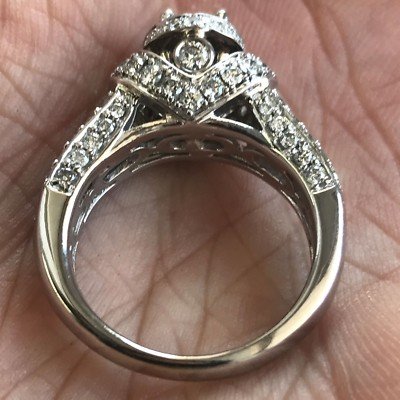 1.75 Carat TW Apprx, Oval Diamond Halo Engagement Ring Micro Pave, Ben Dannie - Image 3