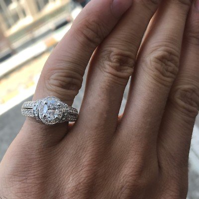 1.75 Carat TW Apprx, Oval Diamond Halo Engagement Ring Micro Pave, Ben Dannie - Image 5