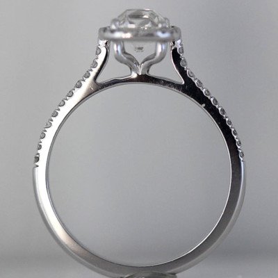 1.20 Carat TW Old Mine Cut Diamond Halo Engagement Ring Set in 14k W -Ben Dannie - Image 3