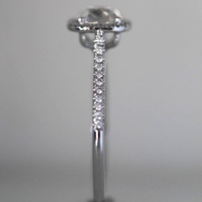 1.20 Carat TW Old Mine Cut Diamond Halo Engagement Ring Set in 14k W -Ben Dannie - Image 4