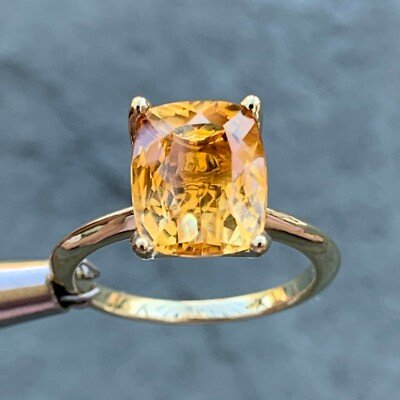 3.00 Carat Yellow Citrine in 14 Karat Yellow Gold Ring - Image 2