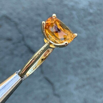 3.00 Carat Yellow Citrine in 14 Karat Yellow Gold Ring - Image 4