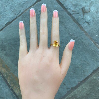 3.00 Carat Yellow Citrine in 14 Karat Yellow Gold Ring - Image 5