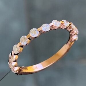 Round Floating Diamond Half Eternity Band 0.9 Carat TW, 14 Karat R, Ben-Dannie