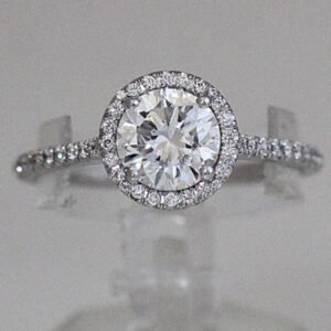 Pear Shape Diamond Halo Engagement Ring - 0.85 Center Diamond