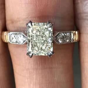 1.75 Carat Approximate Radiant Diamond with Milgrain, Ben Dannie