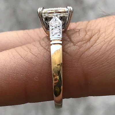 1.75 Carat Approximate Radiant Diamond with Milgrain, Ben Dannie - Image 2