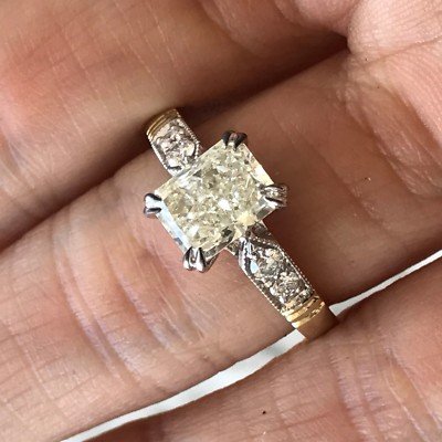 1.75 Carat Approximate Radiant Diamond with Milgrain, Ben Dannie - Image 4