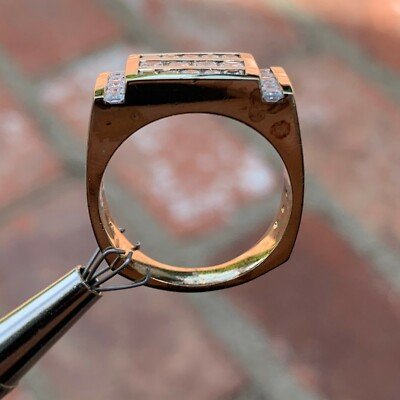 1.56 CTW Men's Princess Diamond Ring/Band , 14 K - 1980's Ben Dannie Original - Image 4