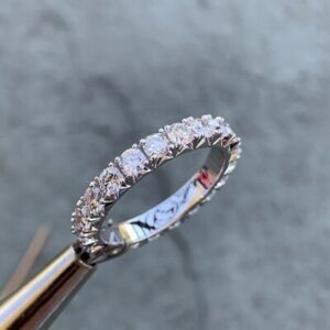 1.5 Carat TW Round Diamond Ring Eternity Band French Pave, Ben Dannie Design