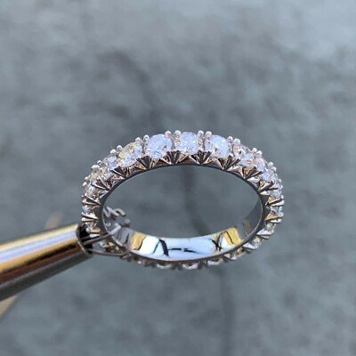 1.5 Carat TW Round Diamond Ring Eternity Band French Pave, Ben Dannie Design - Image 2