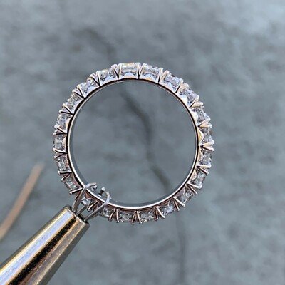 1.5 Carat TW Round Diamond Ring Eternity Band French Pave, Ben Dannie Design - Image 3