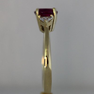 1.5 +CTW Oval Natural Ruby & Diamond Engagement Ring Set in 18k Yellow Gold - Image 2