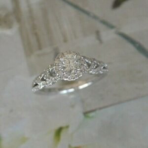 Vera Wang LOVE Diamond Halo Ring 3/4 tcw Diamond Frame Engagement 20% off retail