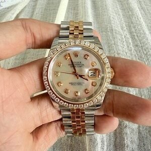 Rolex Datejust 116233 Two Tone 36mm Custom 2.4 Carats Diamond Bezel & White MOP