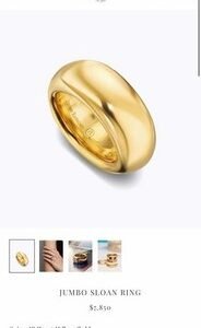 briony raymond jumbo Sloan ring 18k yellow size 7 , 7.5mm pur177-a