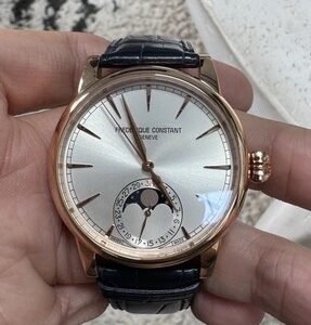 2025 Frederique Constant Moonphase FC - 716S3H9 . 18k Gold - MSRP $18,000.00