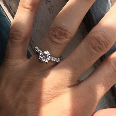 Round Diamond Engagement Ring - 2 Carats Platinum Diamonds Down Shank - HD VIDEO - Image 2