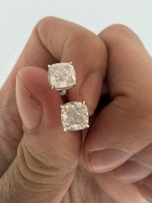 De Beers Forevermark 2.1 tw (VS1-2, F) Diamond Cushion Studs 18K W Consan062
