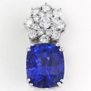 12.56 Carat Tanzanite & DIA Pendant , 18k W , 1990's - Ben Dannie