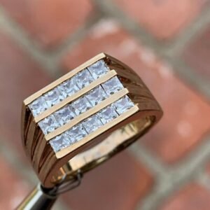 1.80 Carat TW Men's Diamond Ring / Wedding Ring / Band, 14 Karat Princess Cuts