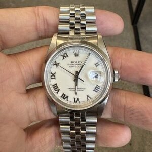 1989 Rolex Datejust 36 16200 Steel Watch - White Roman, Jubilee W Box Buy0015